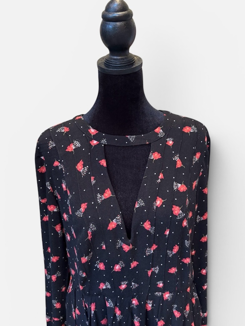 Free People Black Floral Long Sleeve Tunic or Mini Dress - Picture 3 of 9